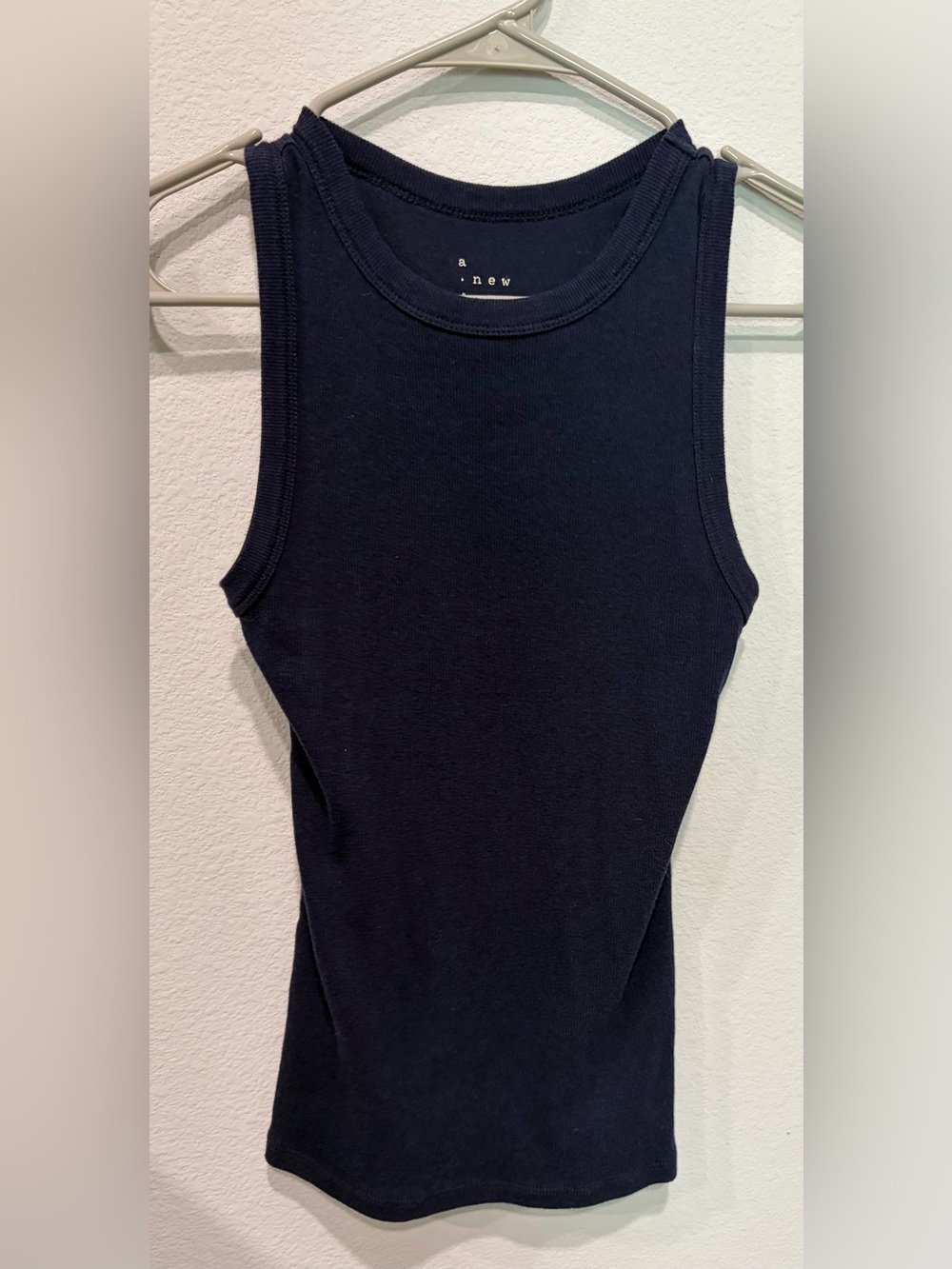 a new day Navy Ribbed Crew Neck Tank S